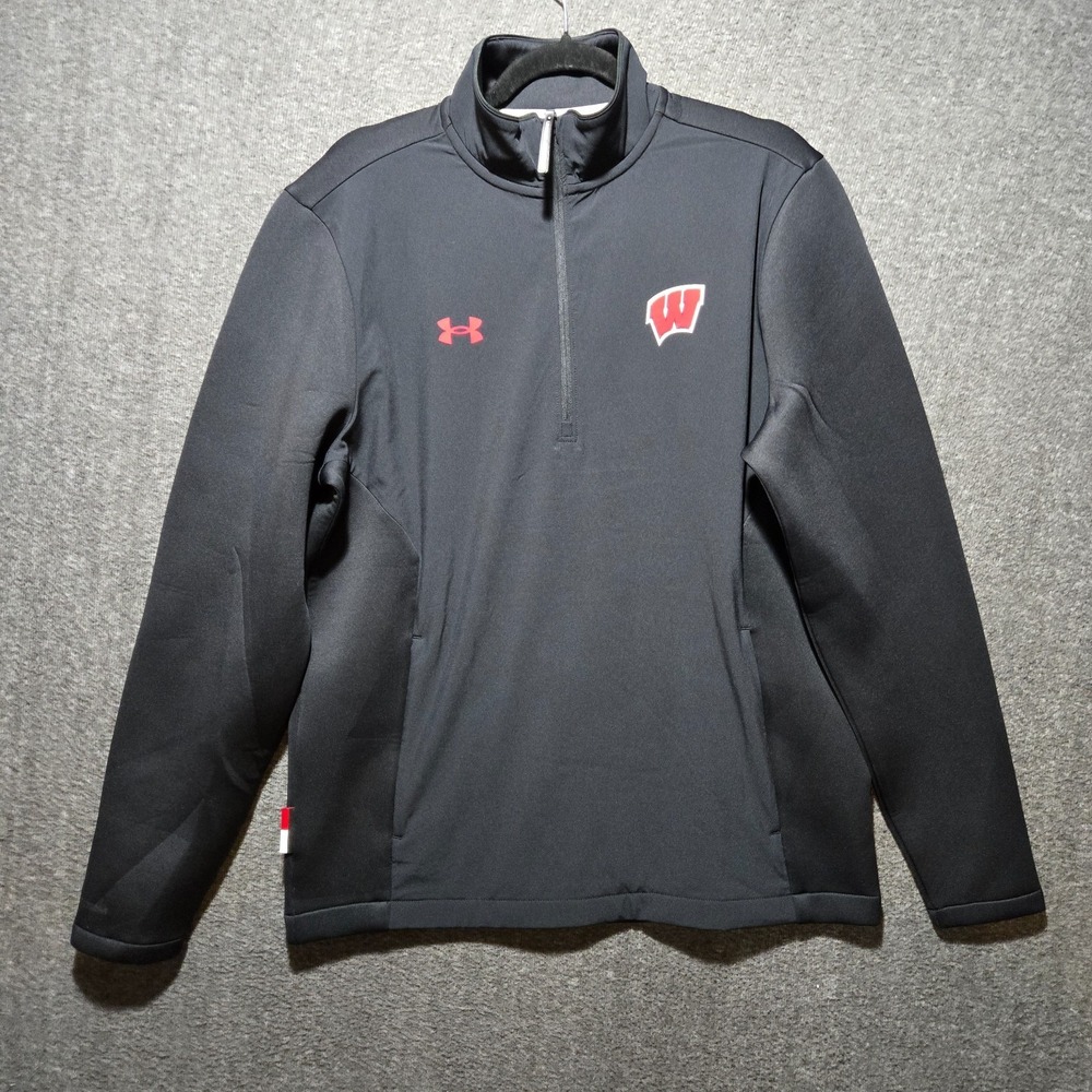 Under Armor Storm Drive Hybrid 1/4 Zip Sweater University Wisconsin Madison Sz M